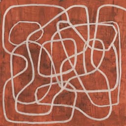 Terracotta Abstract Looped Lines - Wall Art by Fir Gallery - Abstract wall art thumbnail