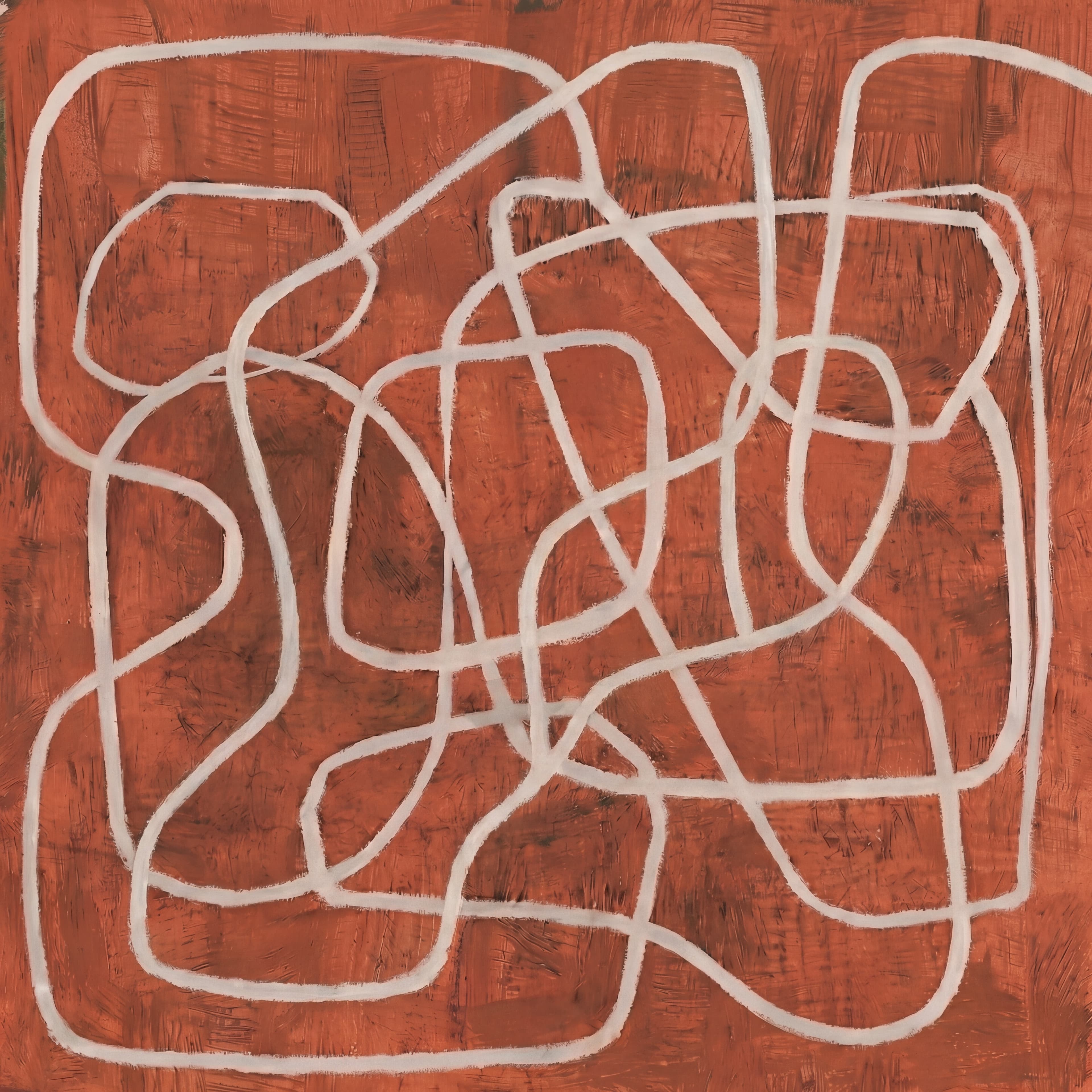 Terracotta Abstract Looped Lines - Wall Art by Fir Gallery - Abstract wall art