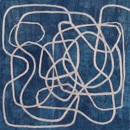 Blue Abstract Line Tangle - Wall Art by Fir Gallery - Abstract wall art thumbnail