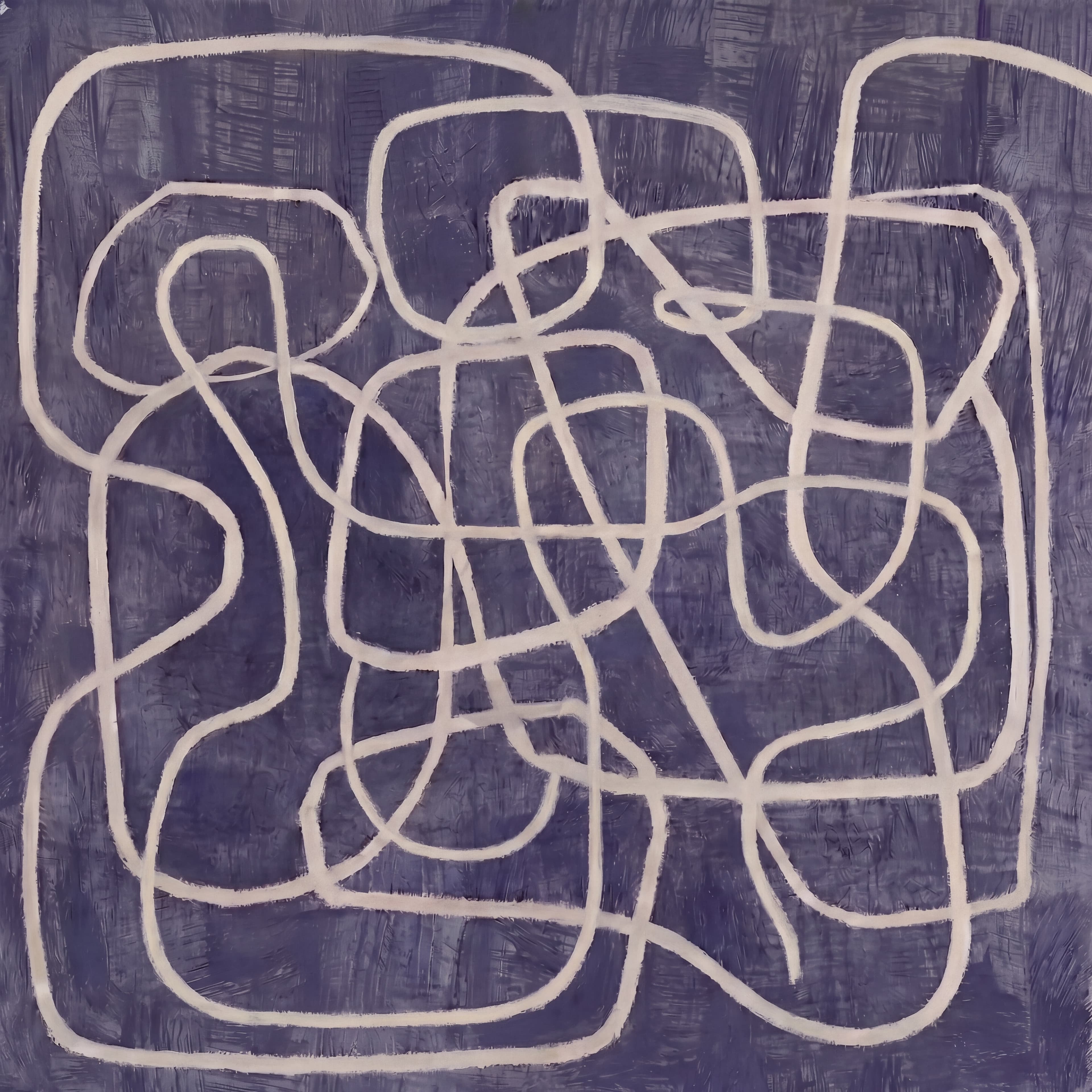 Purple Abstract Line Continuous Loop - Wall Art by Fir Gallery - Abstract wall art