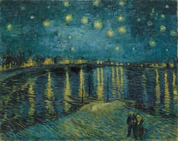 Starry River Night Reflection - Wall Art by Fir Gallery - Abstract wall art thumbnail