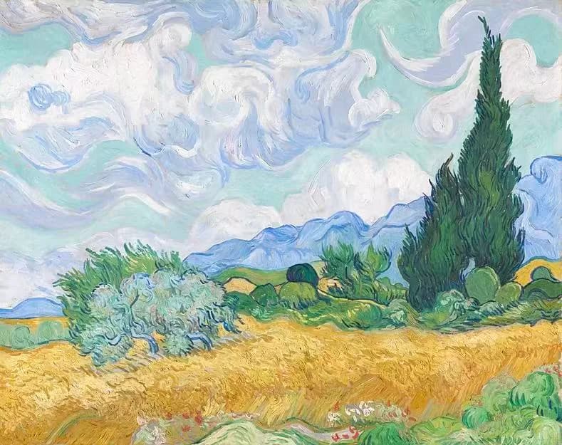 Impressionist Landscape Wheat Field - Abstract wall art