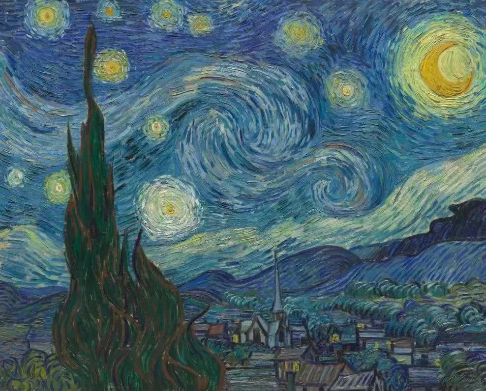 Impressionist Night Sky Starry - Abstract wall art