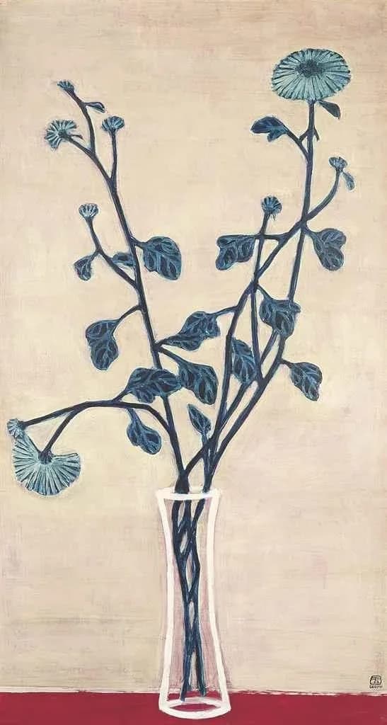 Botanical Blue Vase Morning Blooming