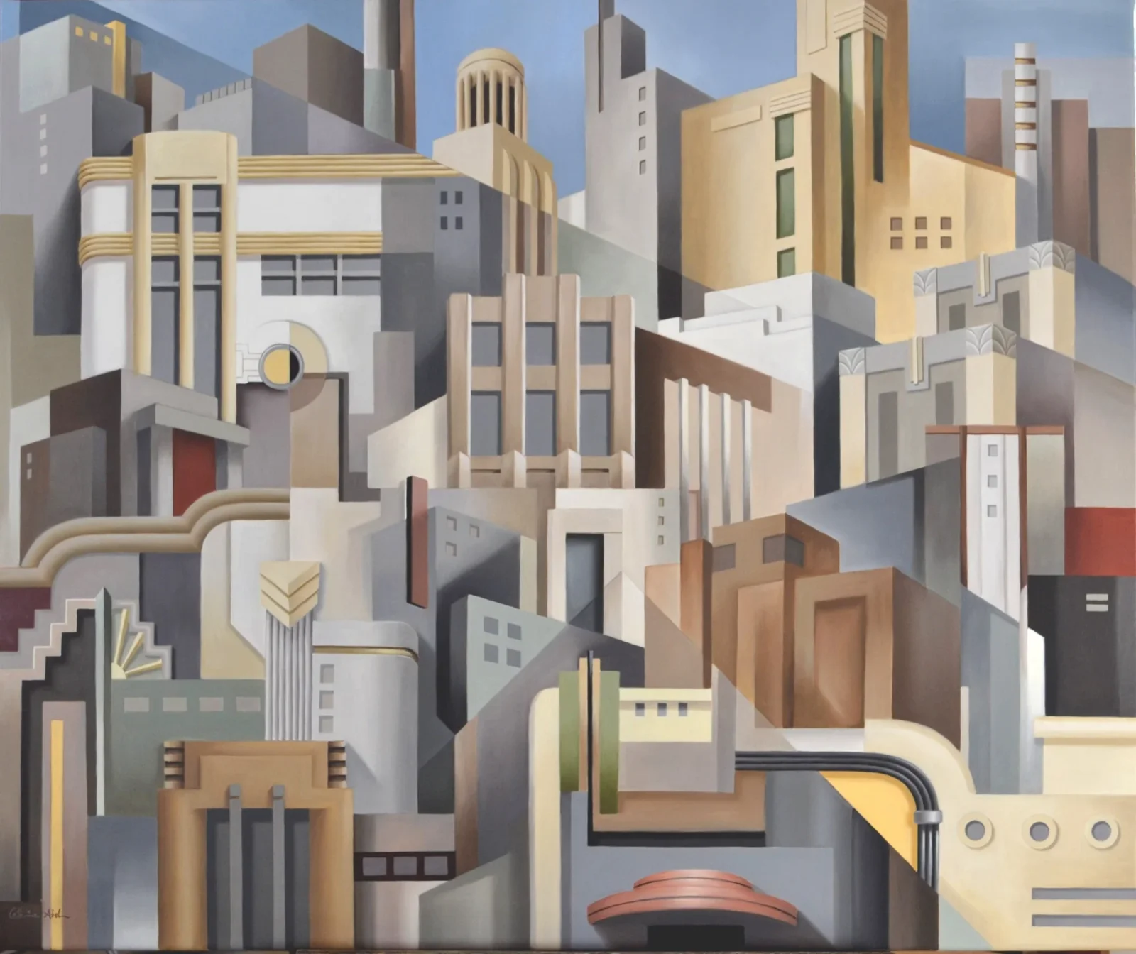 Art Deco Architecture Urban Convergence - Abstract wall art