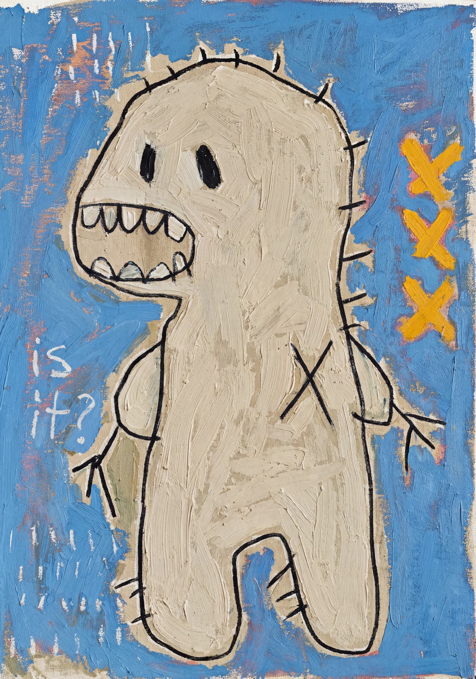 Outsider Monster Spiky Friend - Wall Art by Recca Art - Abstract wall art