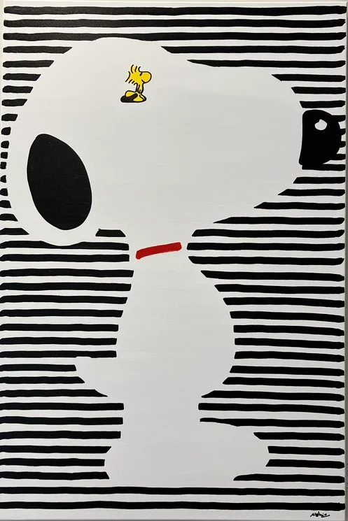 Snoopy Monochrome Woodstock Dreams - Abstract wall art