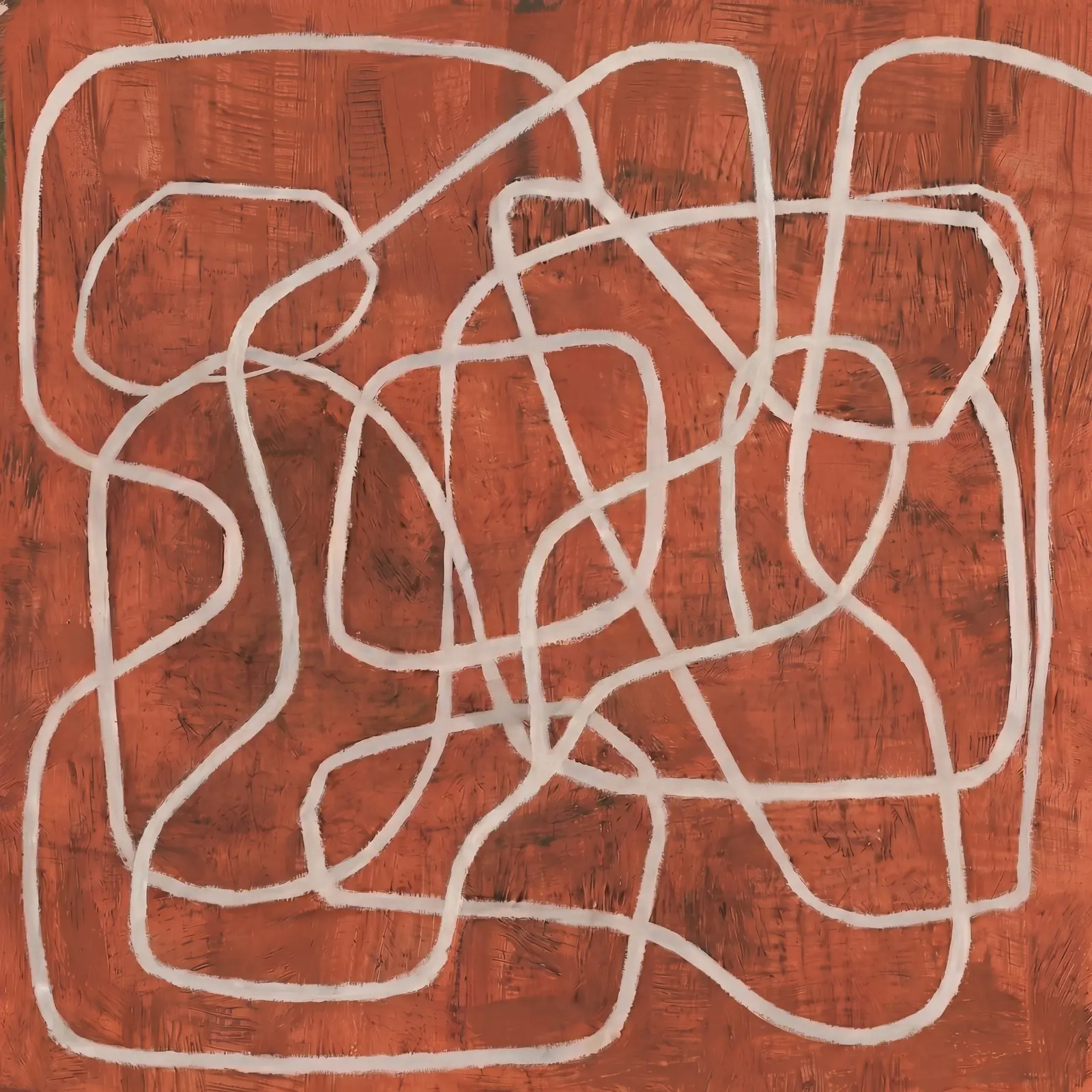 Terracotta Abstract Looped Lines