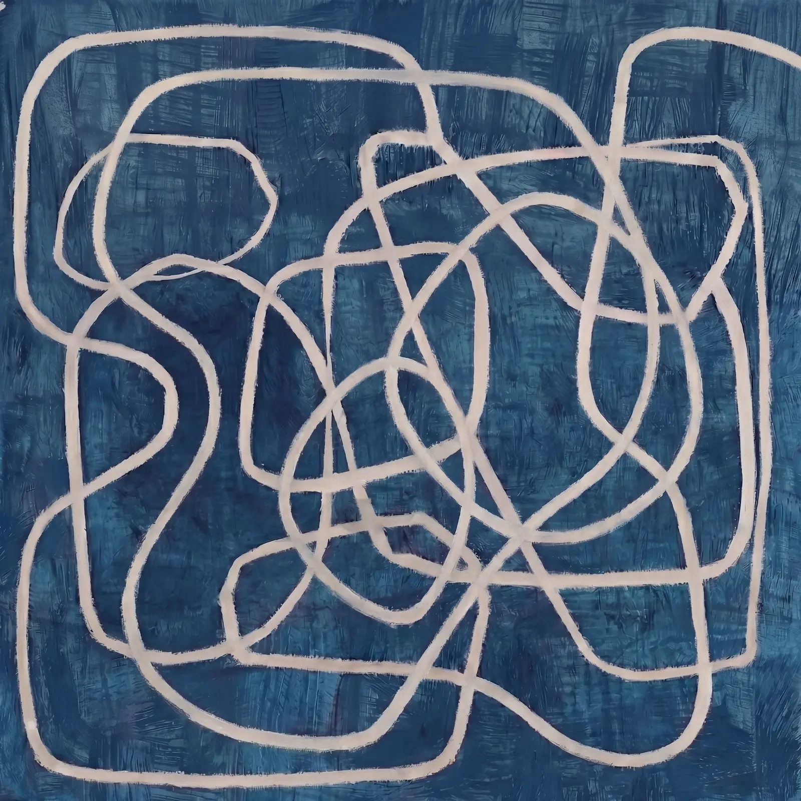 Blue Abstract Line Tangle
