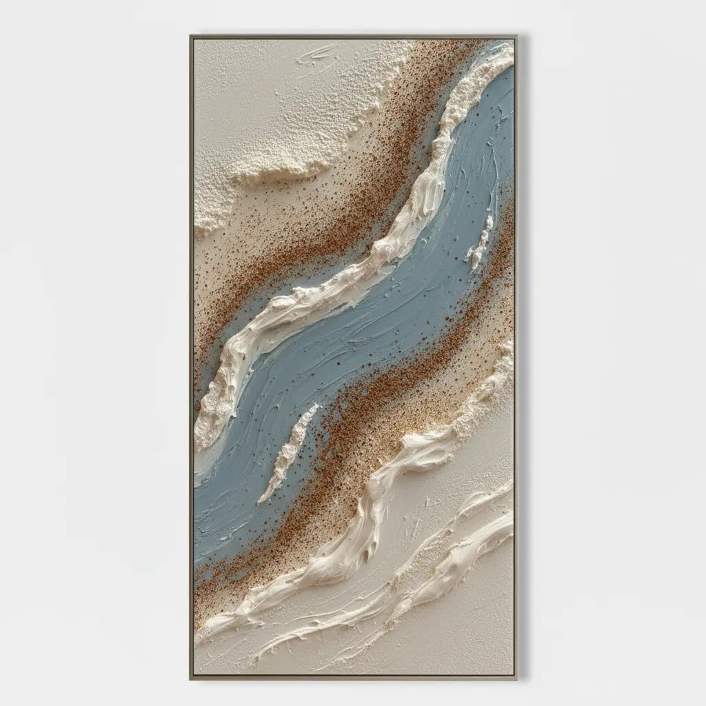 Textured Blue Sand Tidal Drift - Wall Art by Fir Gallery