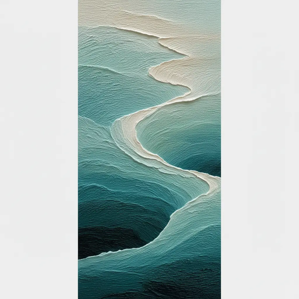 Teal Abstract Ocean Soft Current - Wall Art by Fir Gallery
