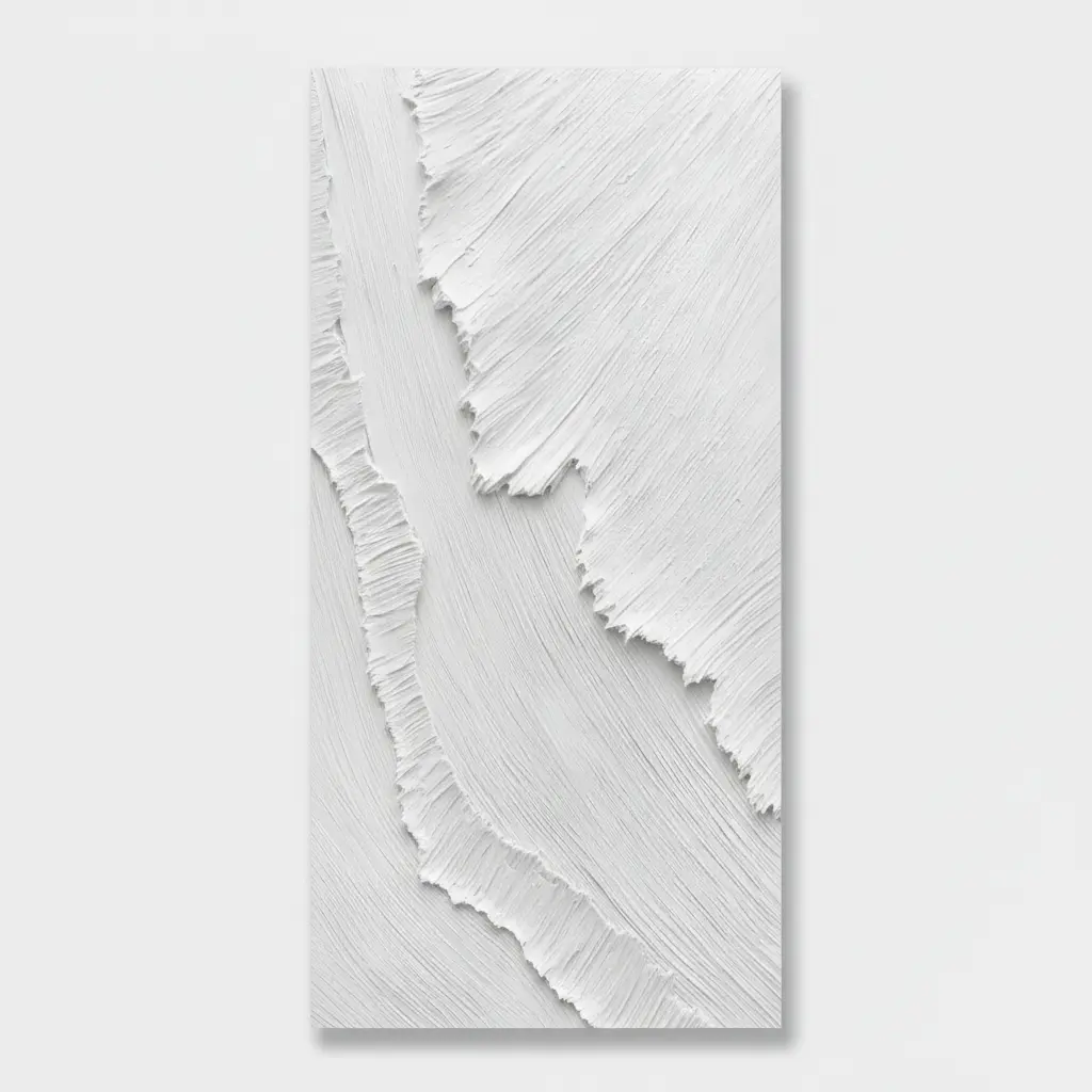 Textured White Abstract Torn Current - Wall Art by Fir Gallery