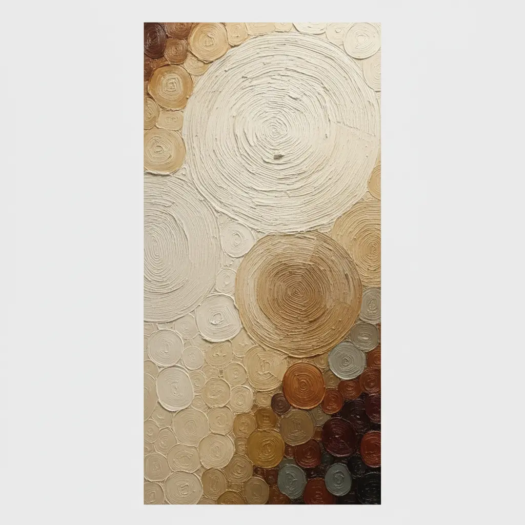 Neutral Textured Abstract Quiet Rounds - Wall Art by Fir Gallery