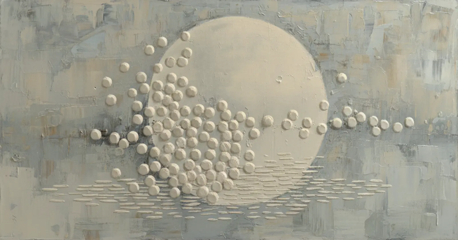 Neutral Textured Abstract Quiet Scatter - Wall Art by Fir Gallery