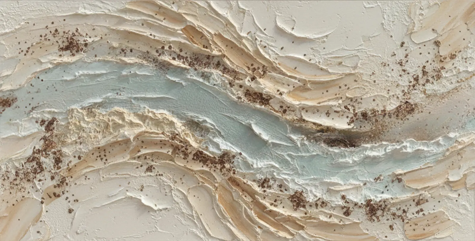 Textured Neutral Abstract Shoreline - Wall Art by Fir Gallery