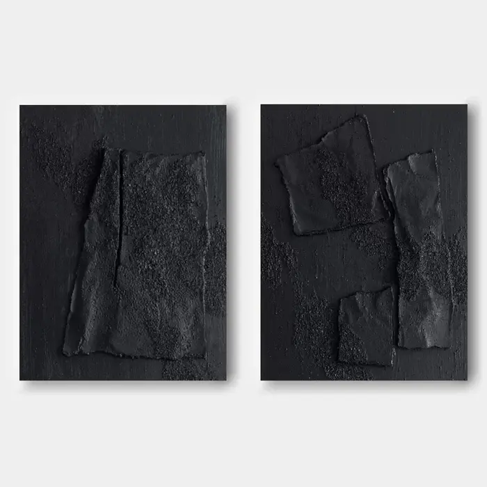 Monochrome Textured Abstract Held Ground - Wall Art by Fir Gallery