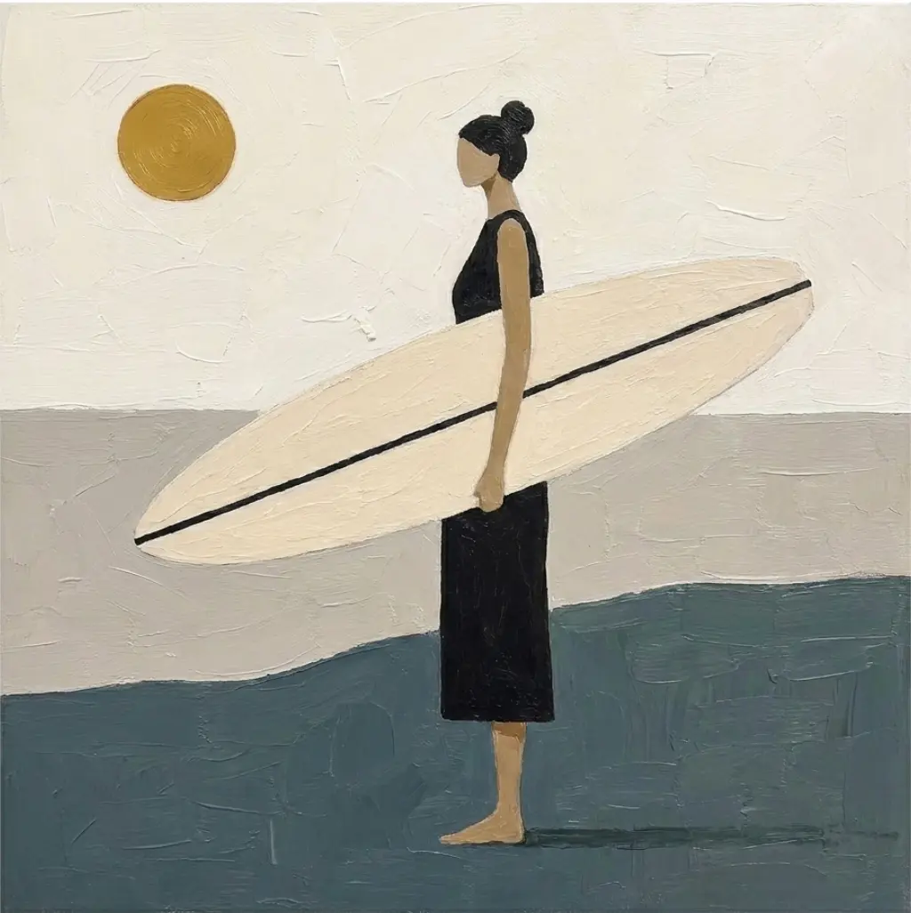 Minimalist Surfer Girl First Light