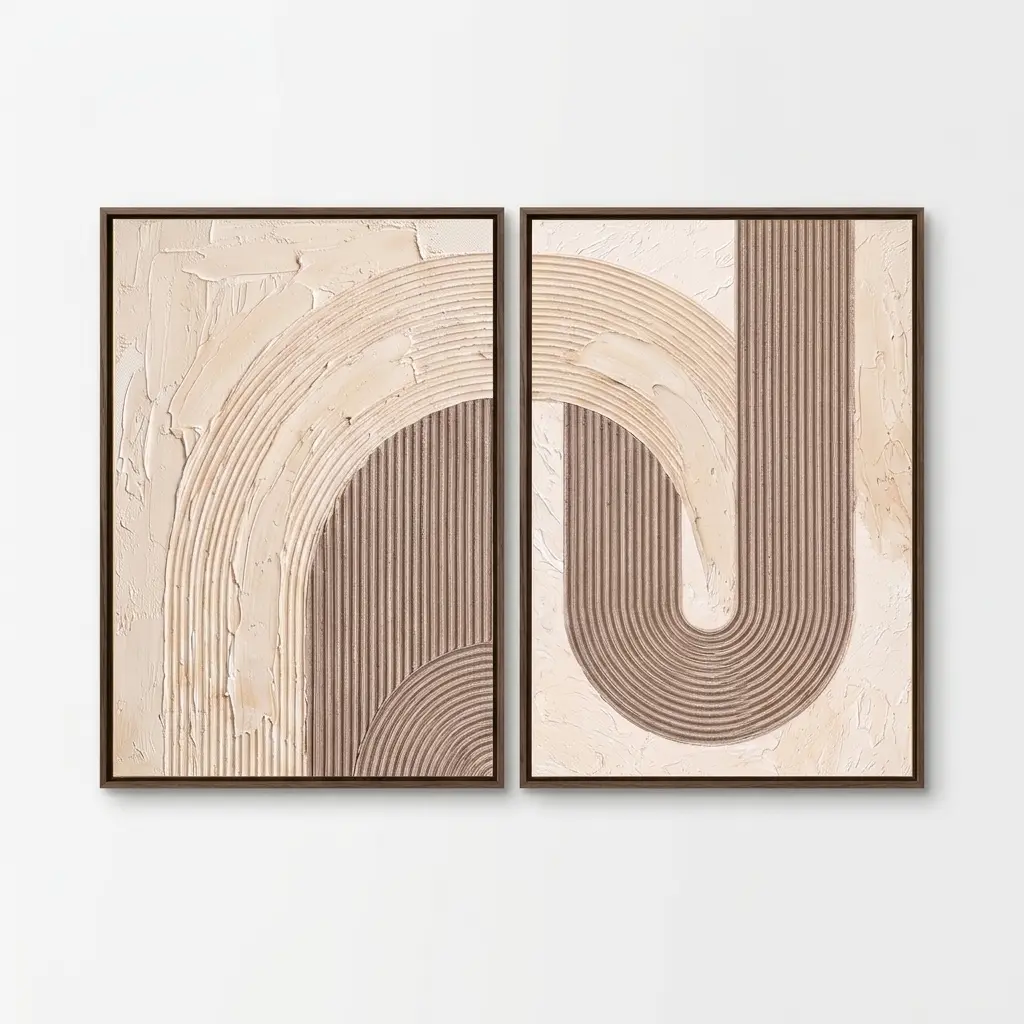 Neutral Textured Abstract Slow Curve