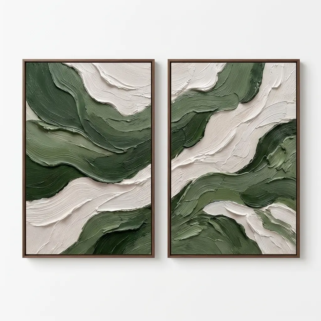 Green White Abstract Slow Drift