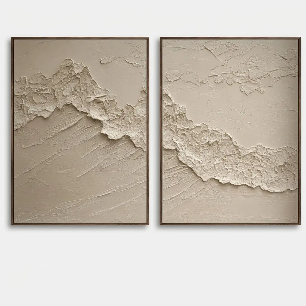 Neutral Textured Abstract Shifting Ground - Wall Art by Fir Gallery