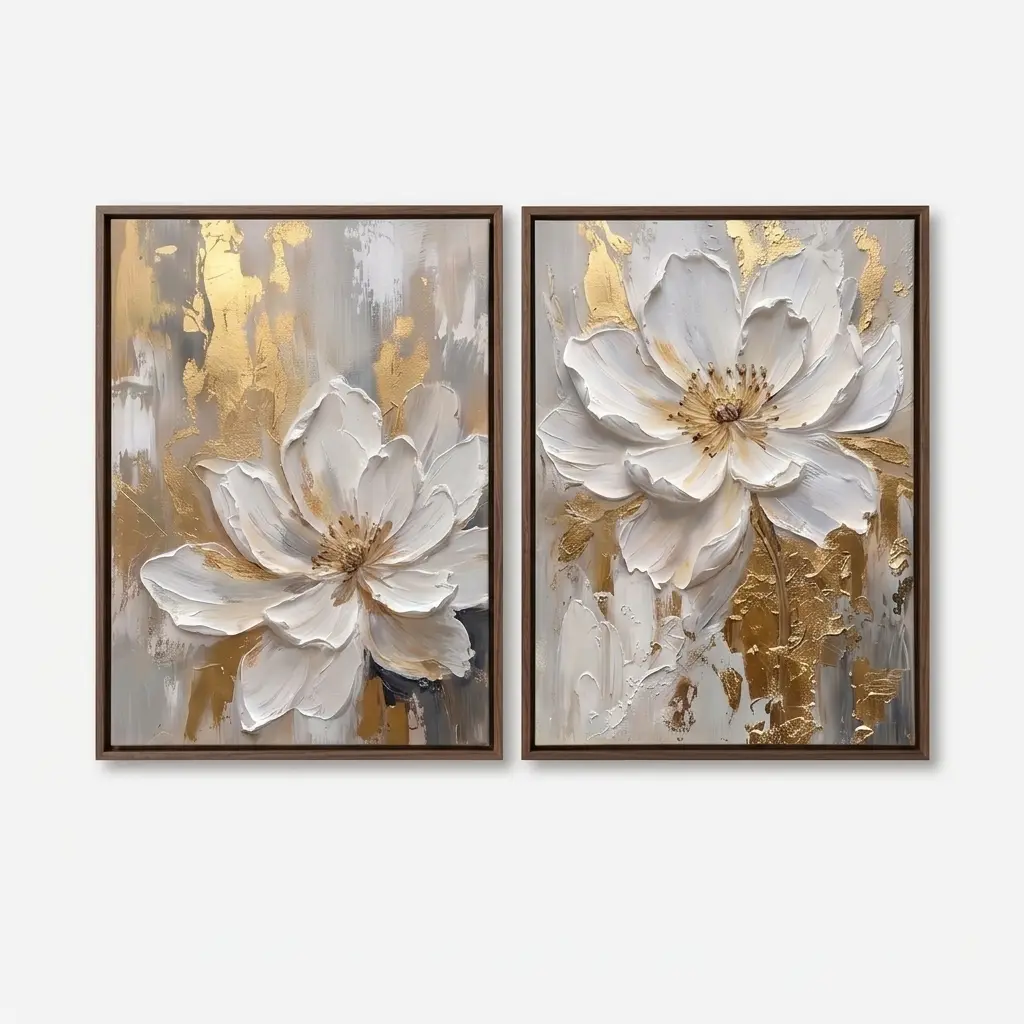 White Gold Floral Morning Bloom