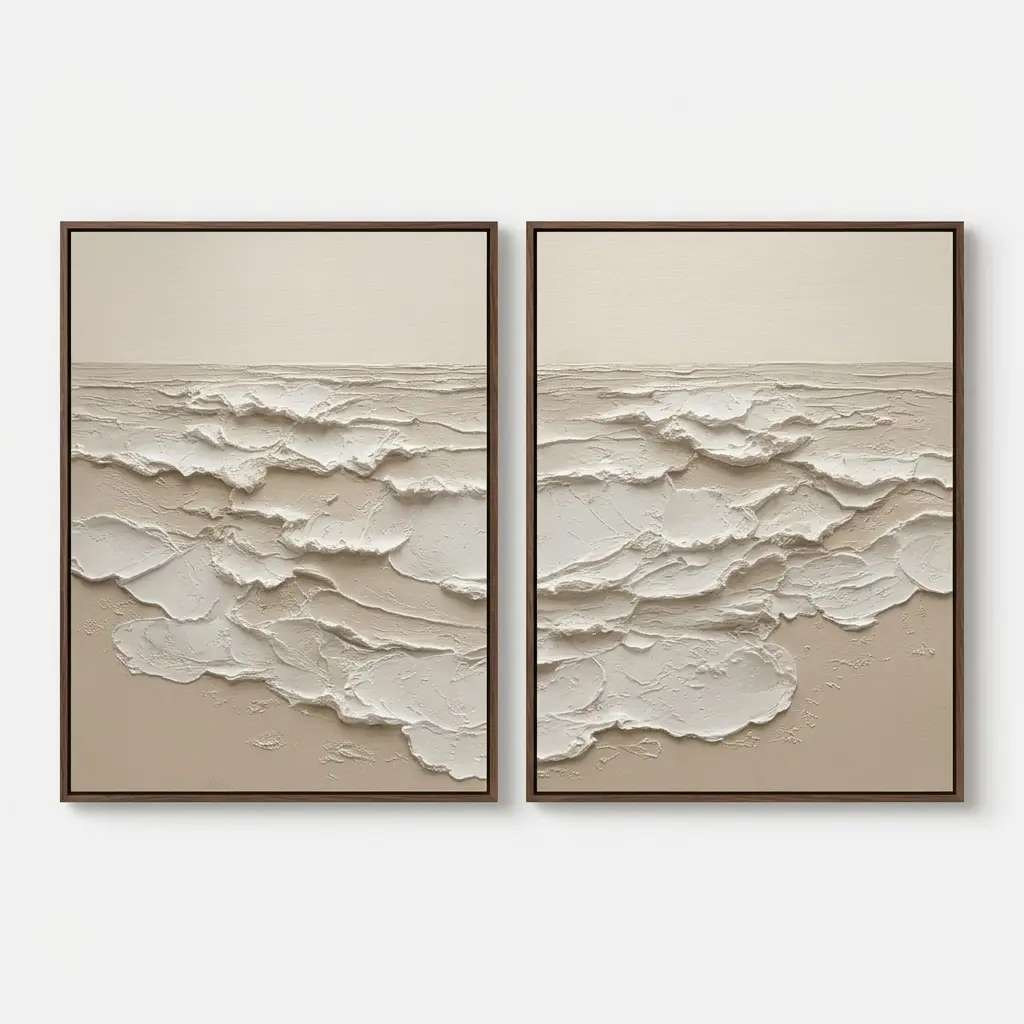 Neutral Abstract Ocean Soft Shore - Wall Art by Fir Gallery