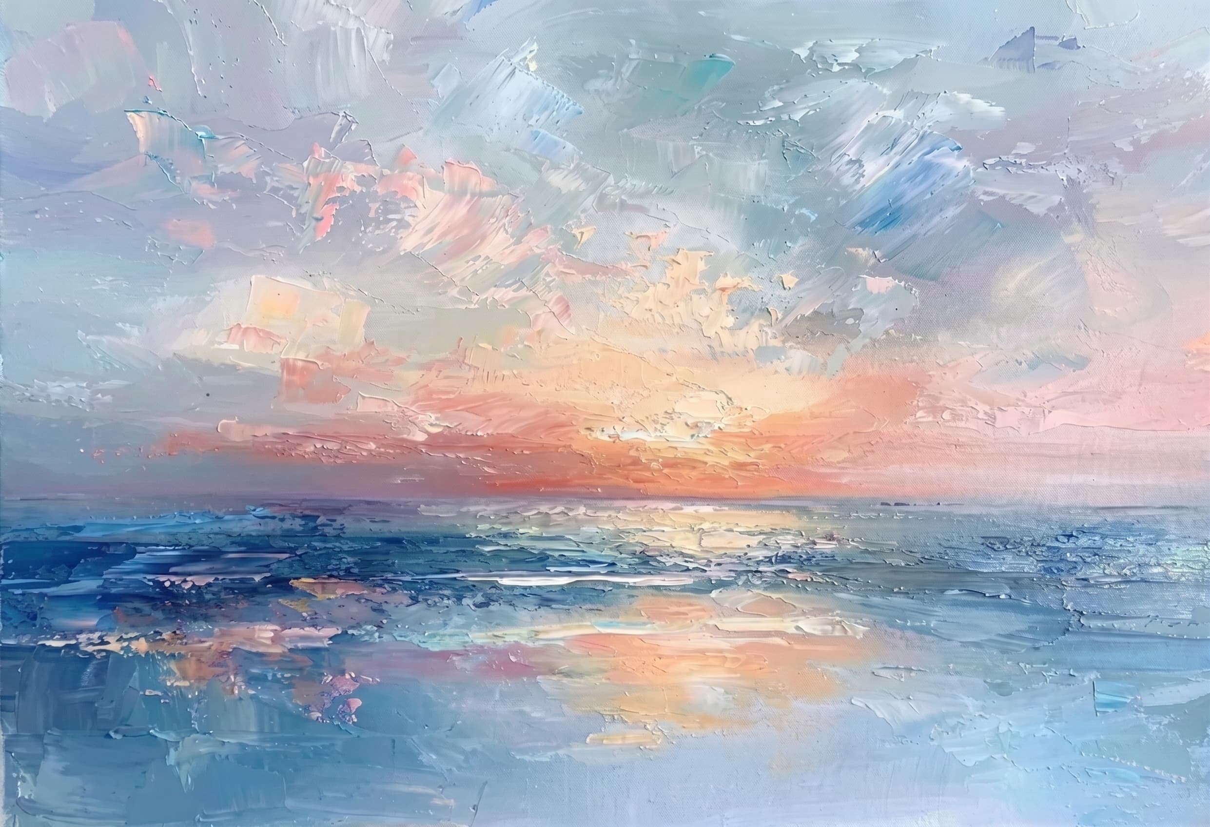 Impressionist Sunset Seascape Afterglow