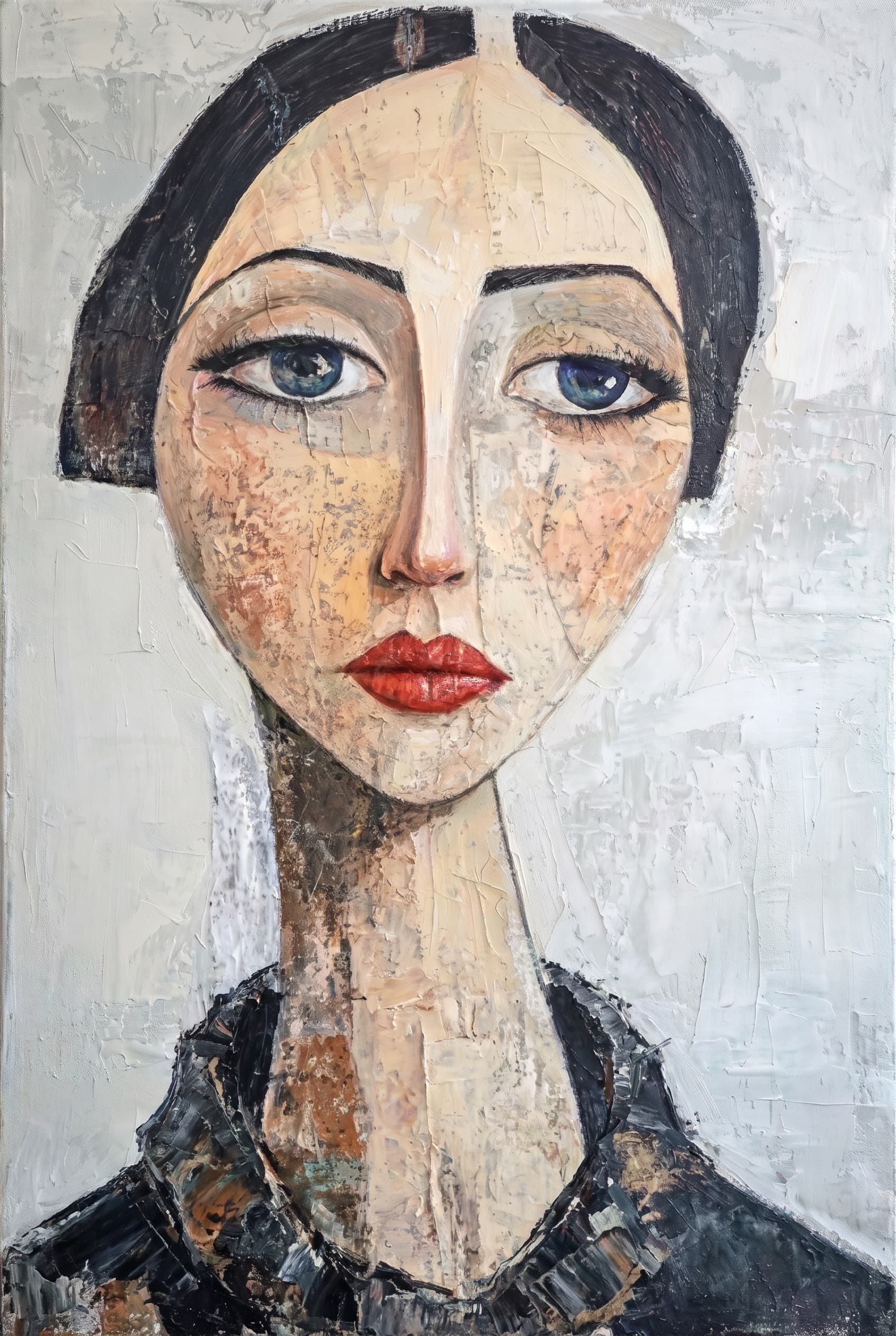 Modern Female Portrait Canvas Wall Art - Abstract