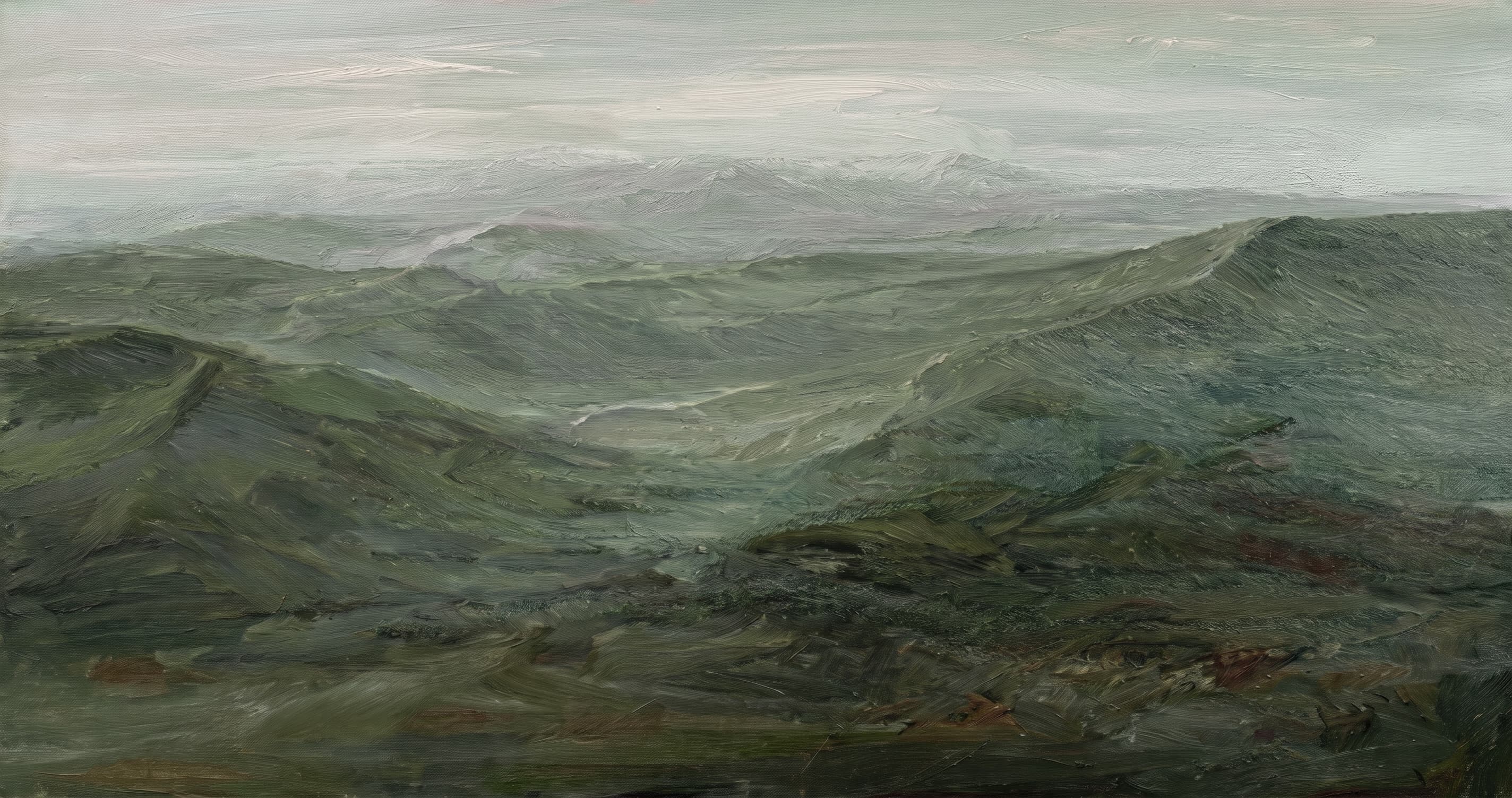Green Mountain Landscape Canvas Wall Art