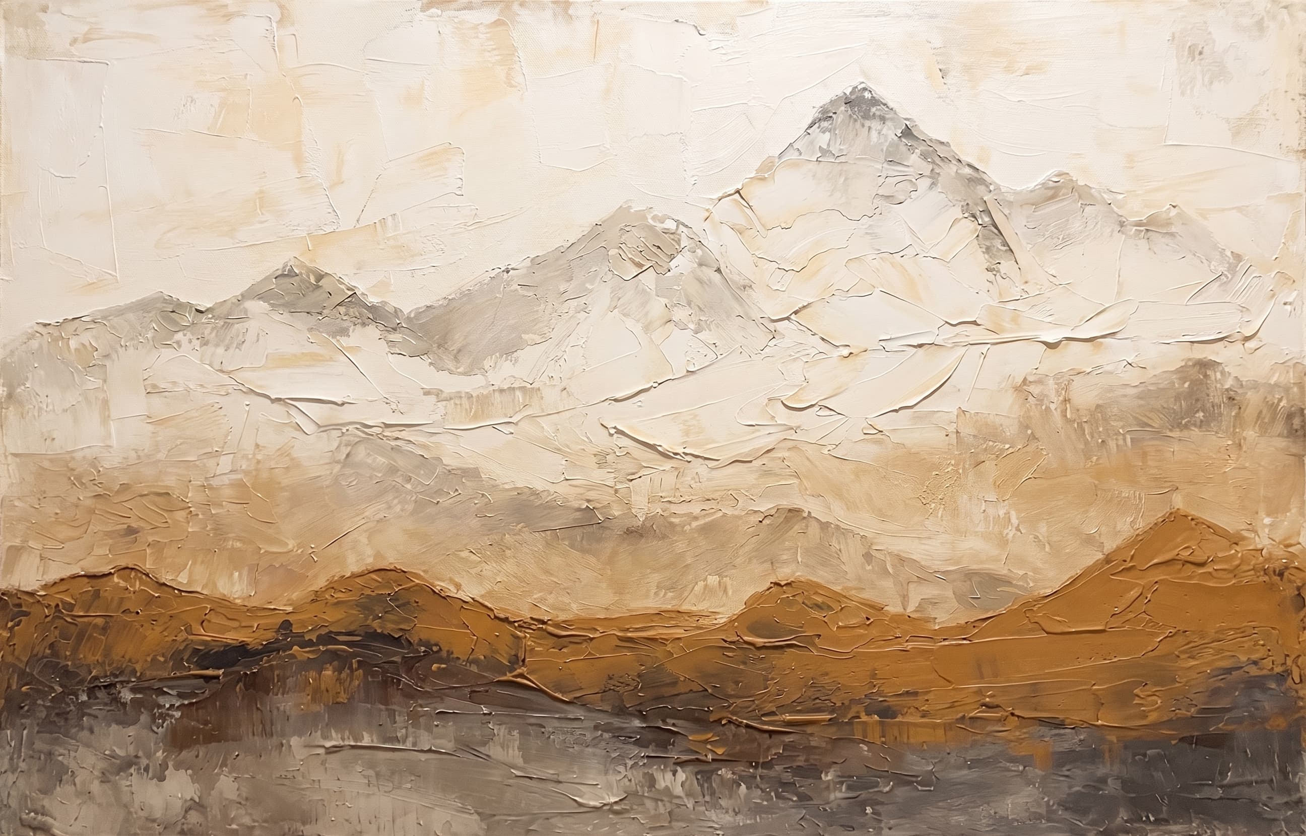 Earth Tone Mountain Landscape Canvas Wall Art