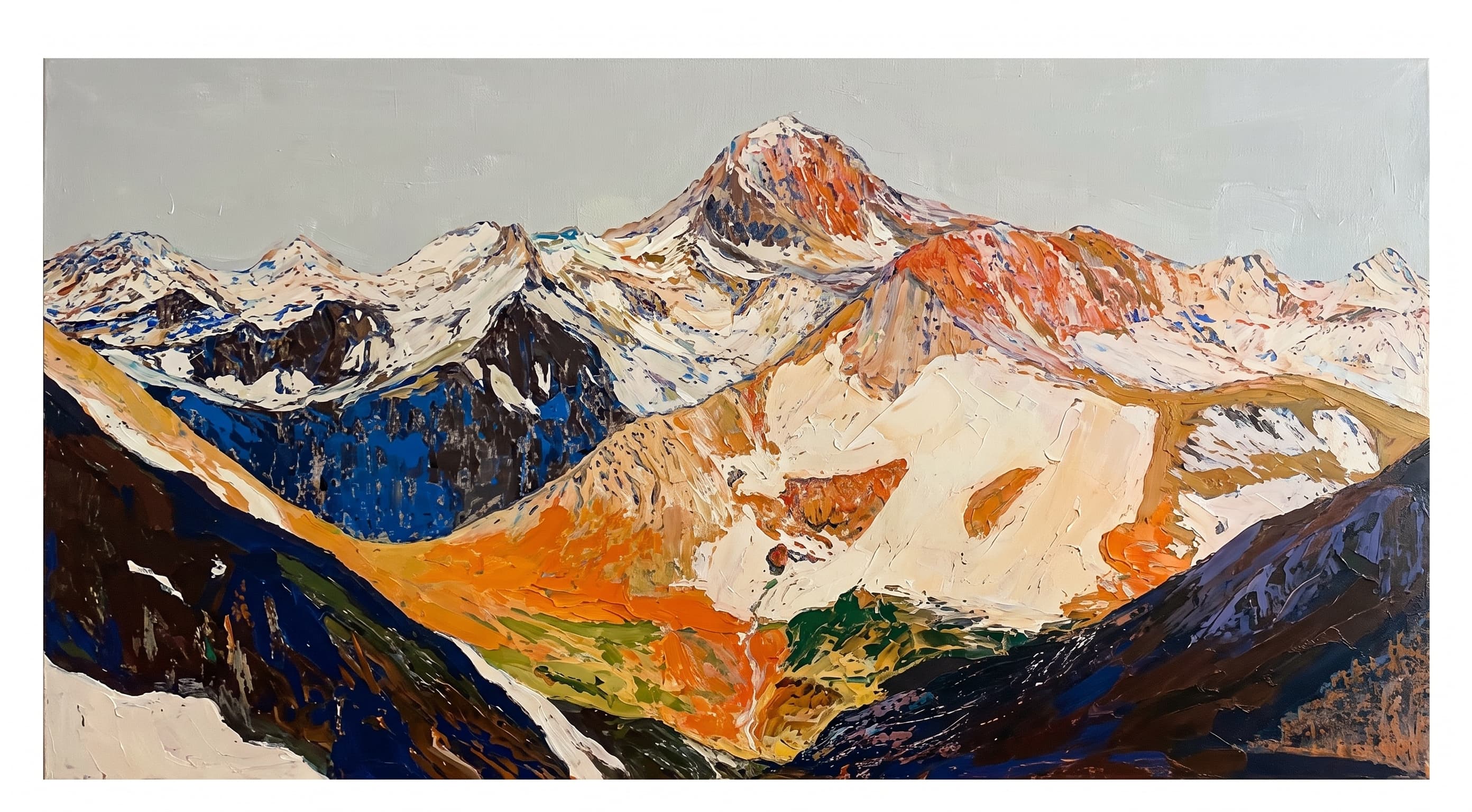 Colorful Mountain Landscape Canvas Wall Art
