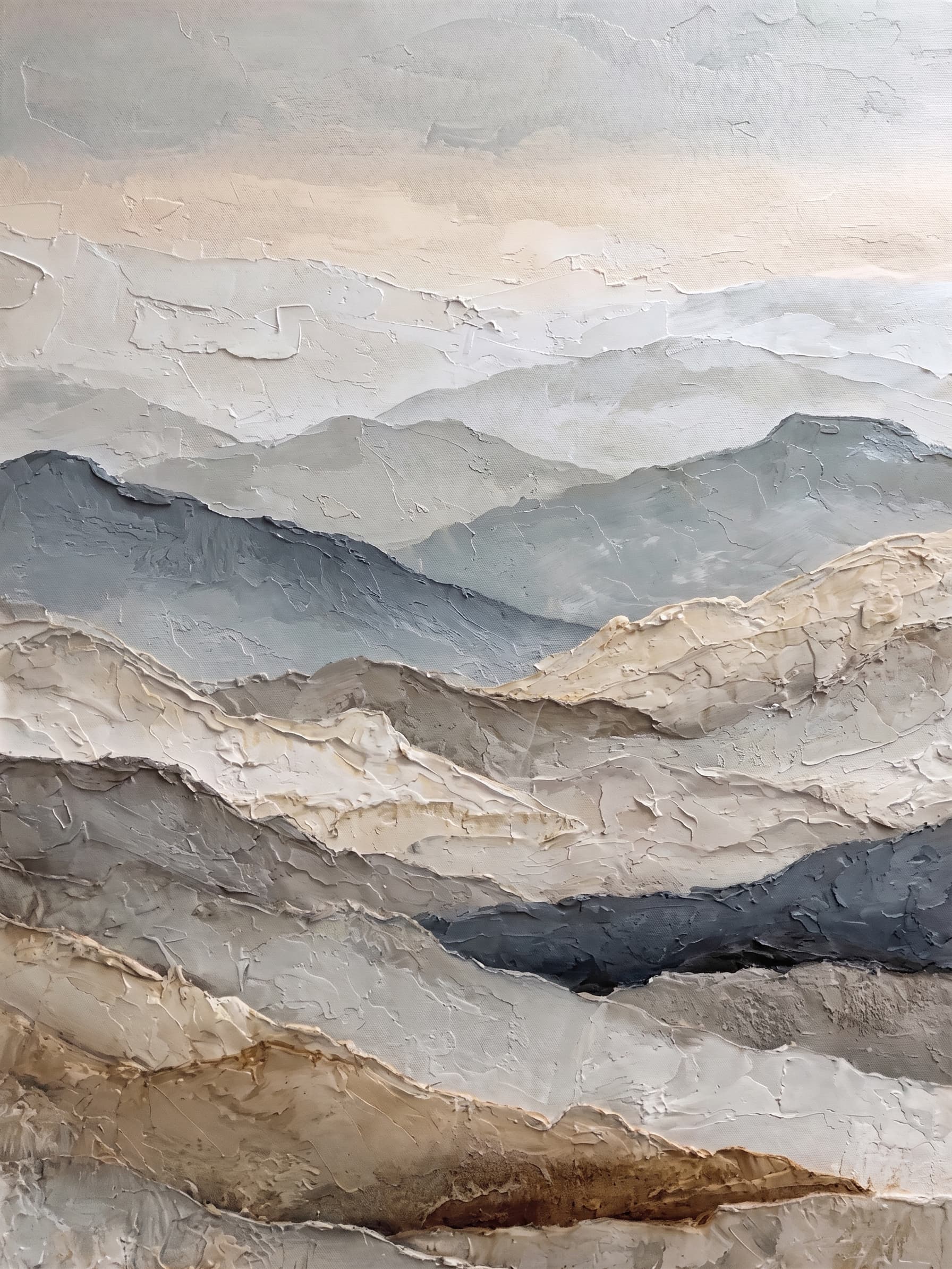 Textured Mountain Landscape Quiet Ranges