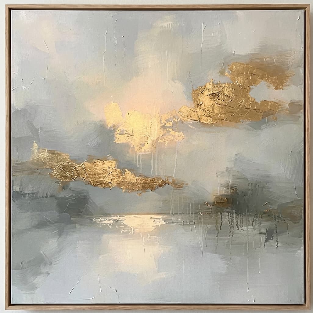 Abstract Gold Landscape Quiet Horizon