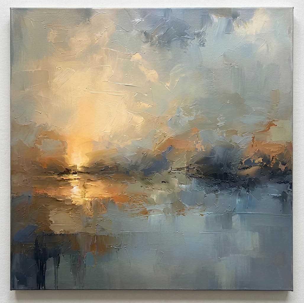 Abstract Landscape Golden Horizon