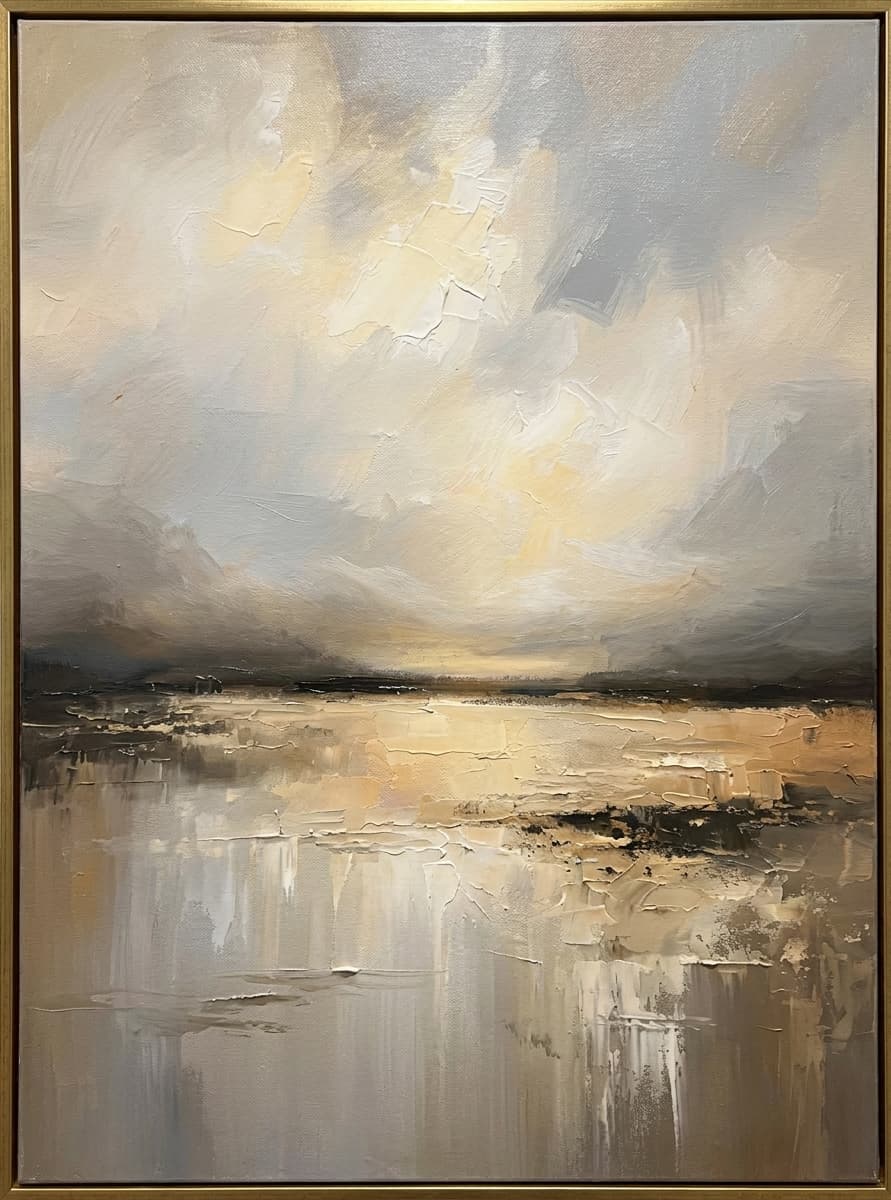 Textured Landscape Golden Horizon
