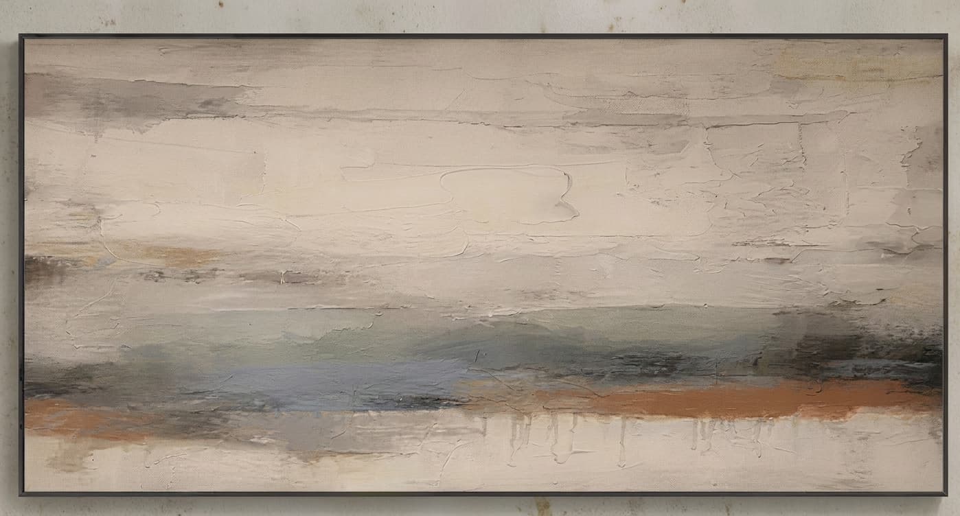 Textured Abstract Landscape Quiet Horizon