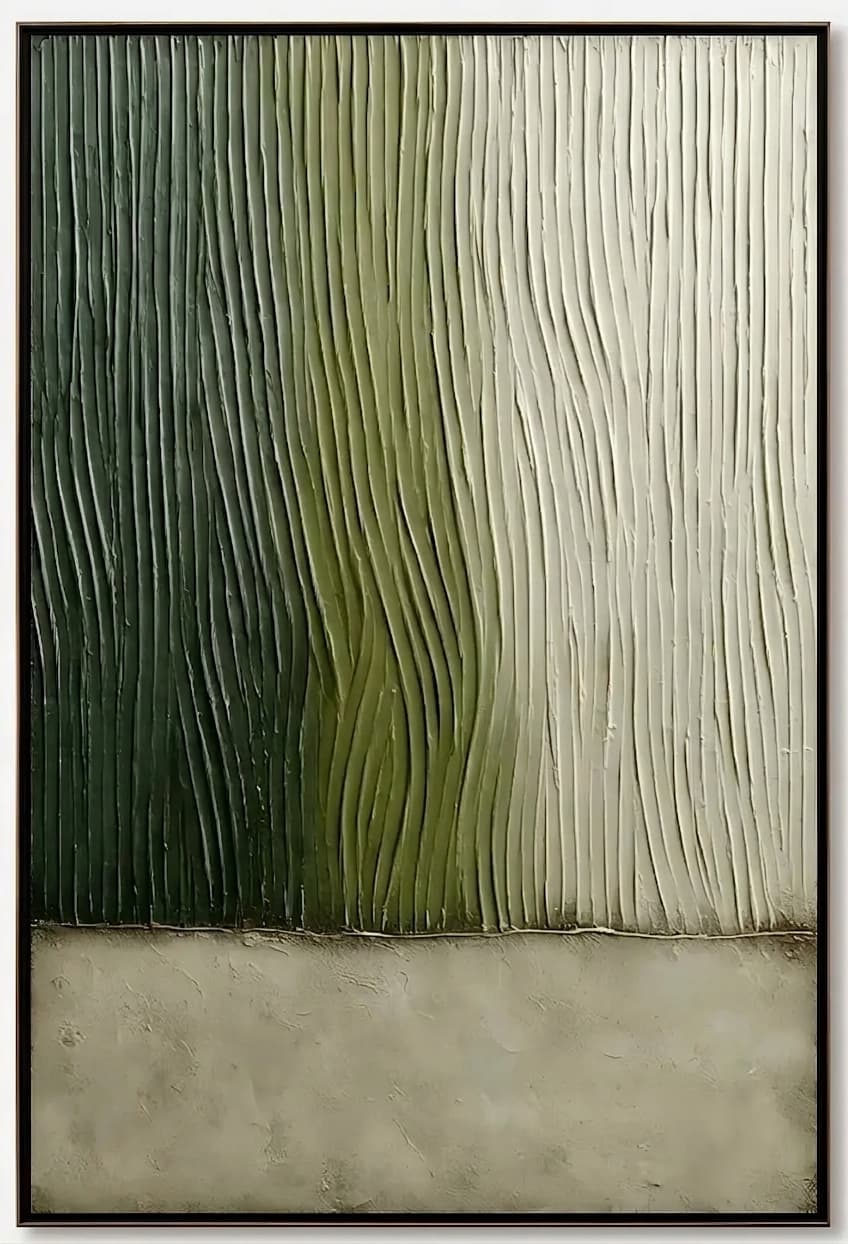 Textured Green Abstract Fading Fields