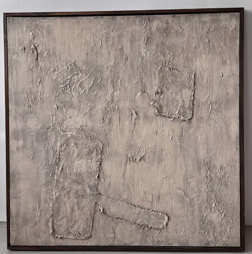 Textured Figurative Plaster Seated Figure