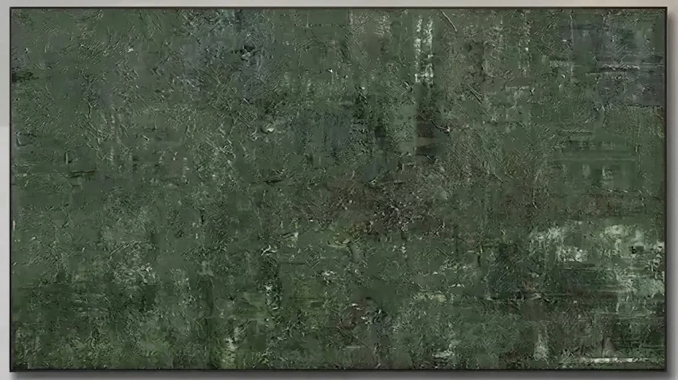 Textured Green Abstract Deep Woods