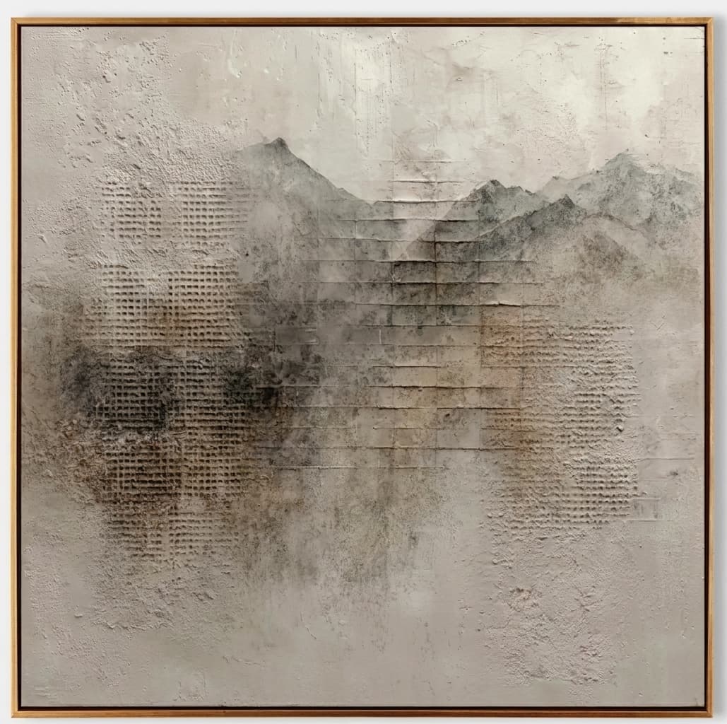 Textured Mountain Landscape Distant Peaks