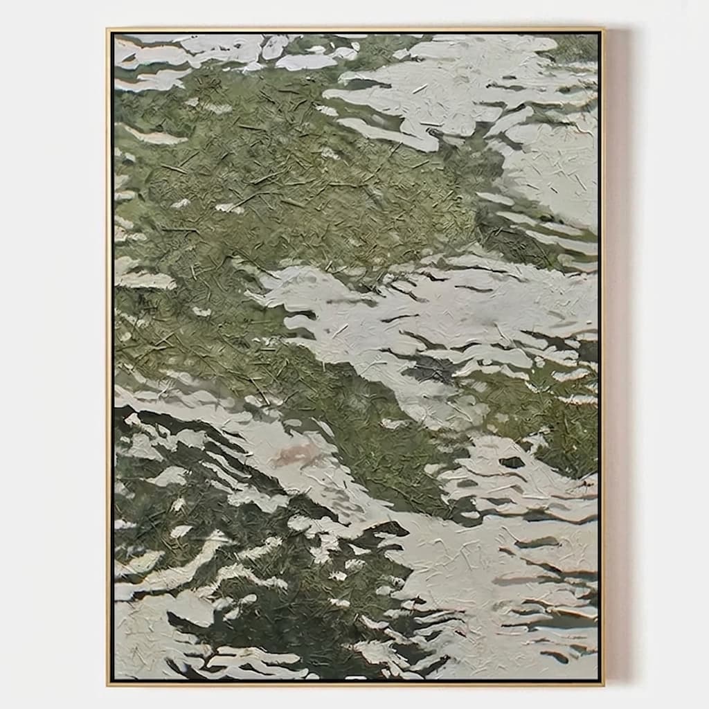 Textured Green Landscape Snowline
