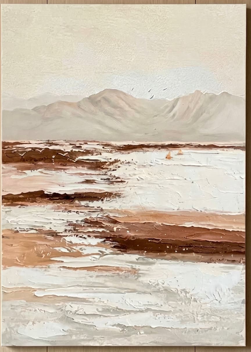 Textured Coastal Landscape Quiet Shoreline