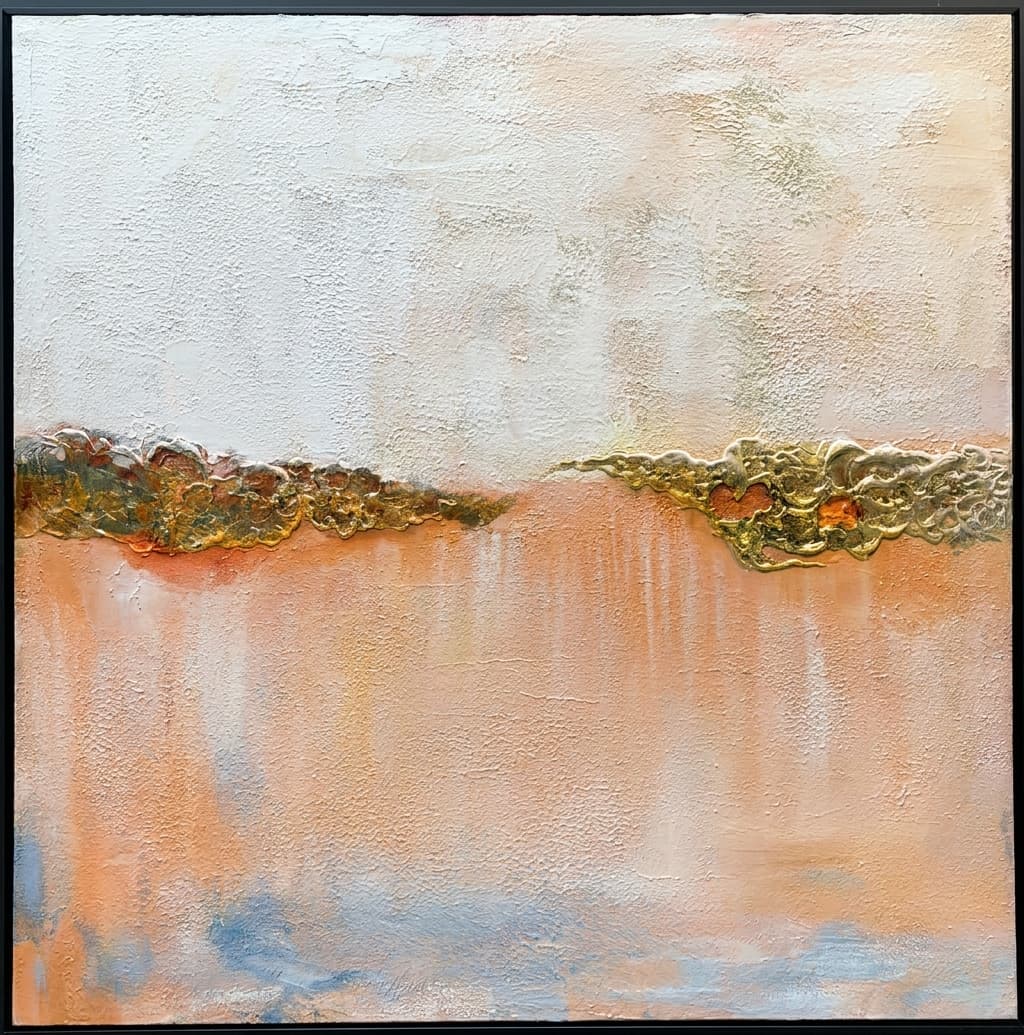 Textured Abstract Gold Horizon
