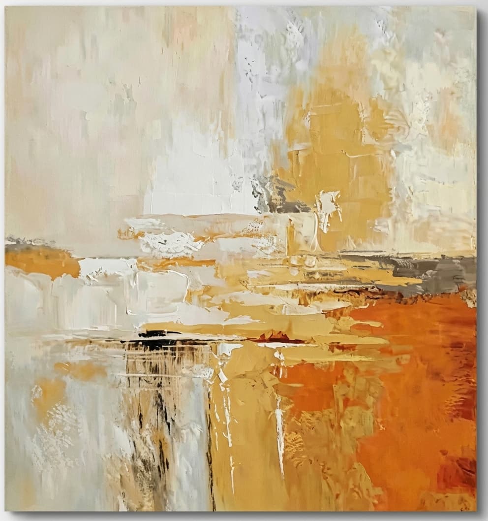 Abstract Amber Landscape Warm Horizon