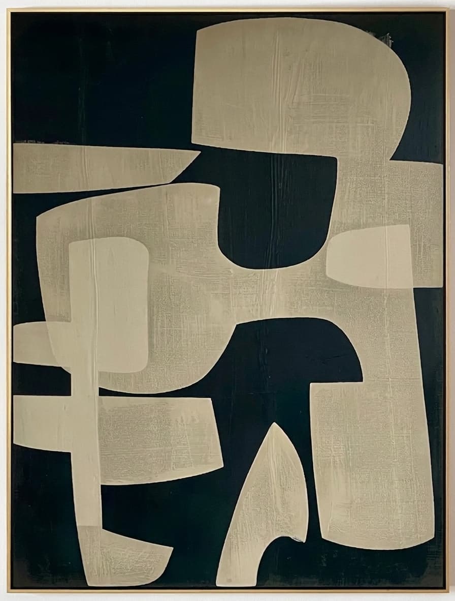 Abstract Cream Shapes Quiet Assembly