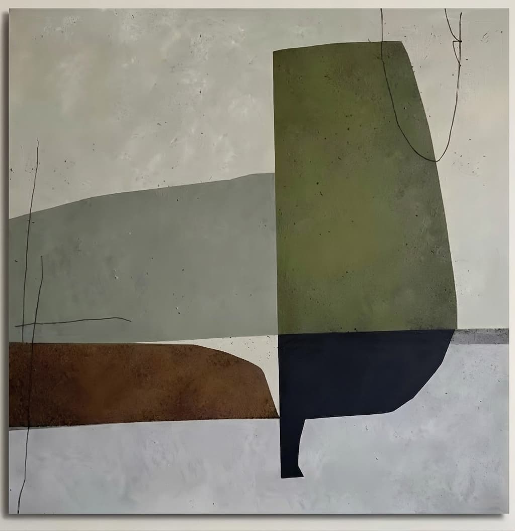 Abstract Olive Field Suspended