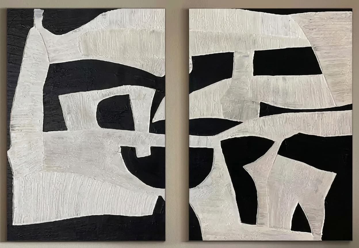 Abstract Diptych Quiet Divide