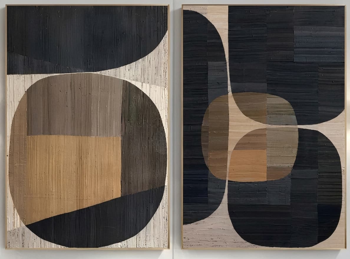 Abstract Geometric Diptych