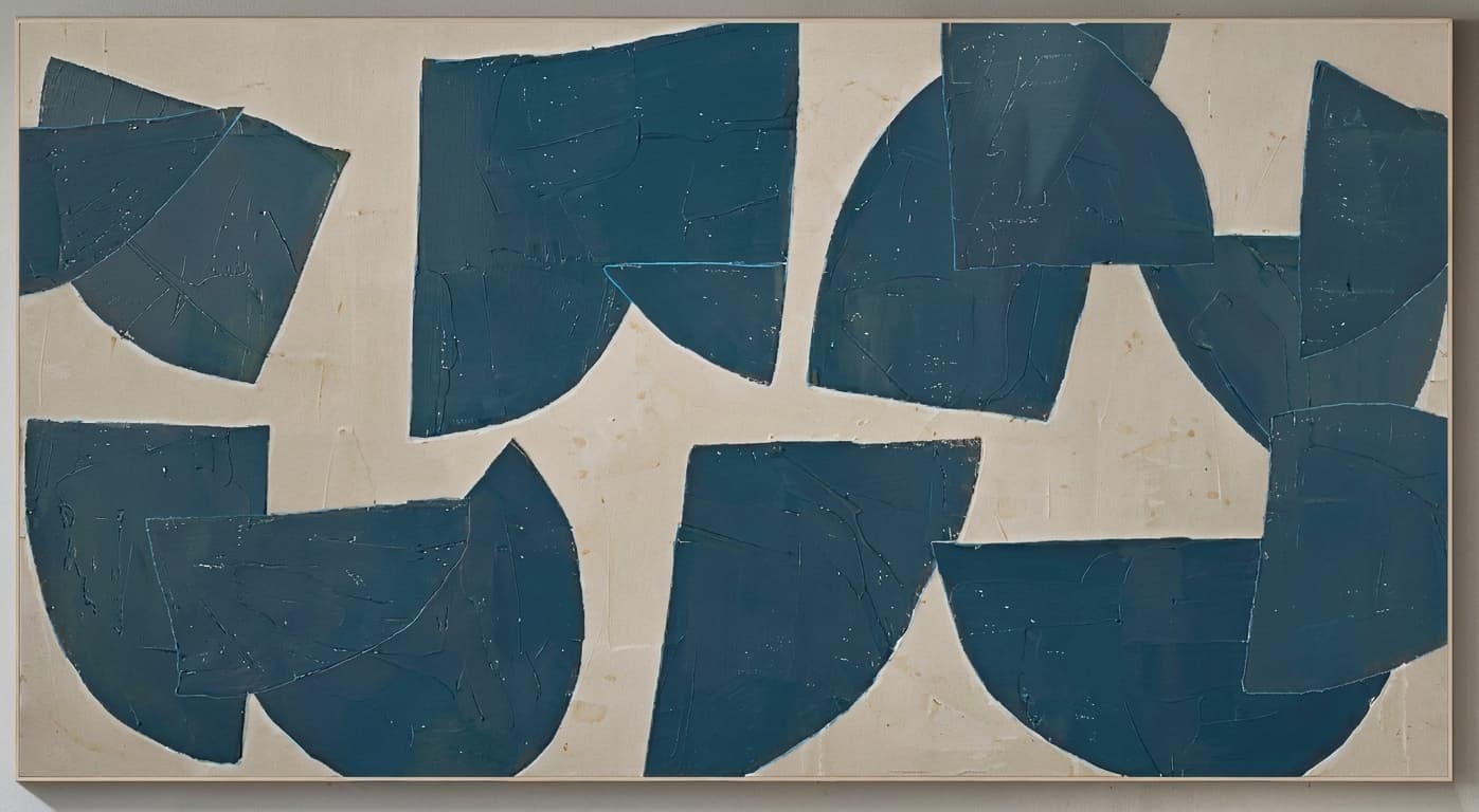 Abstract Blue Shapes Fragments