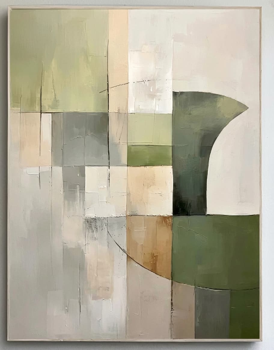 Abstract Geometric Sage Quiet Divide